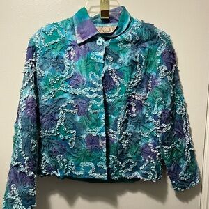 Colorful Women's Blazer with Textured Design